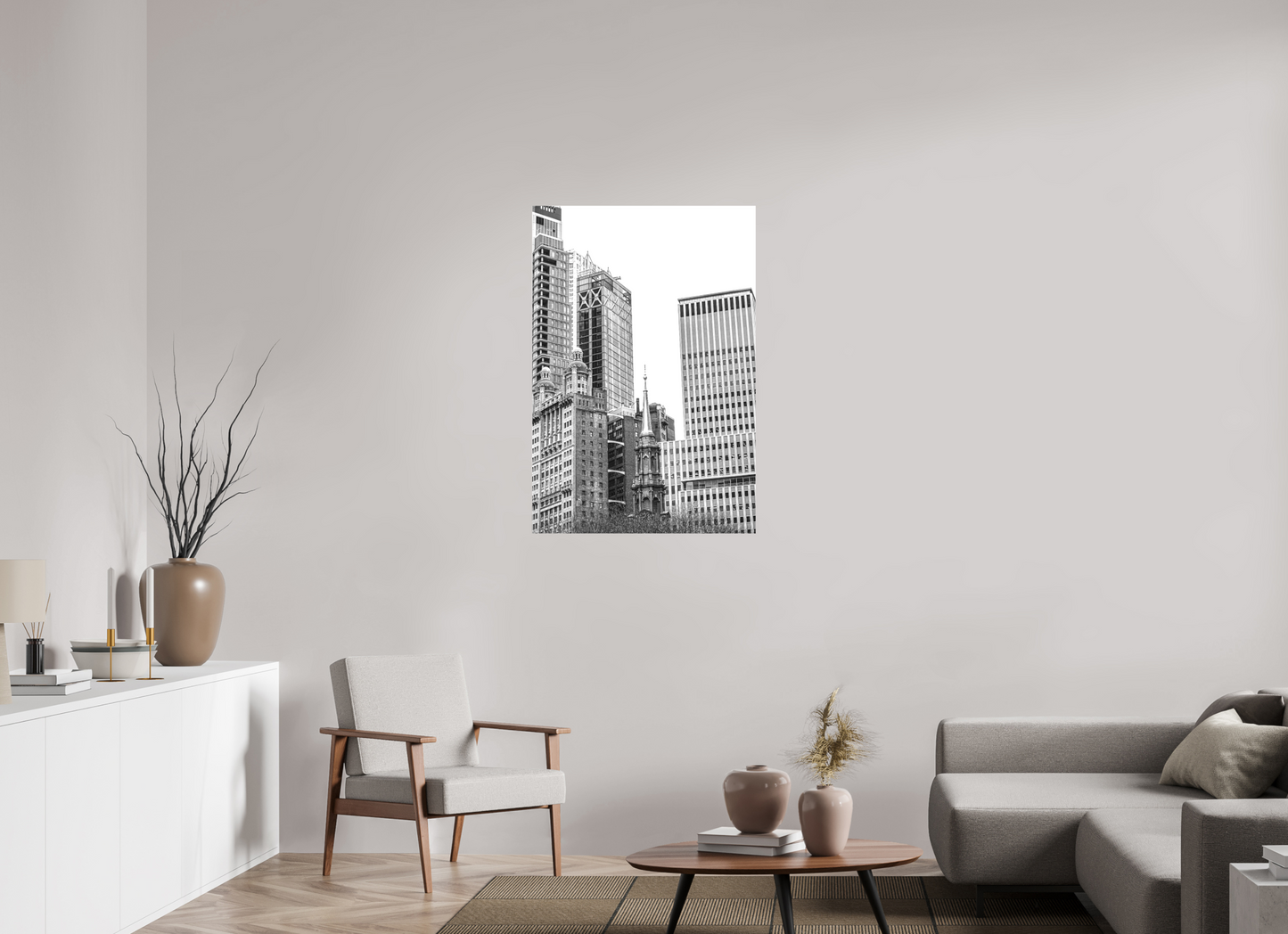 28 x 41.3″, On Woven Canvas New York Architecture