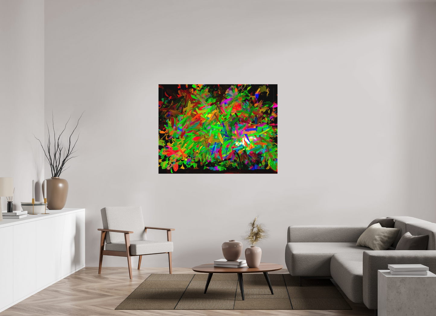 56 x 42″, On Woven Canvas Color Explosion