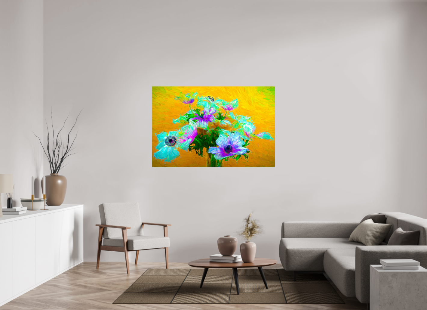 Panoramic Impressionist Flowers