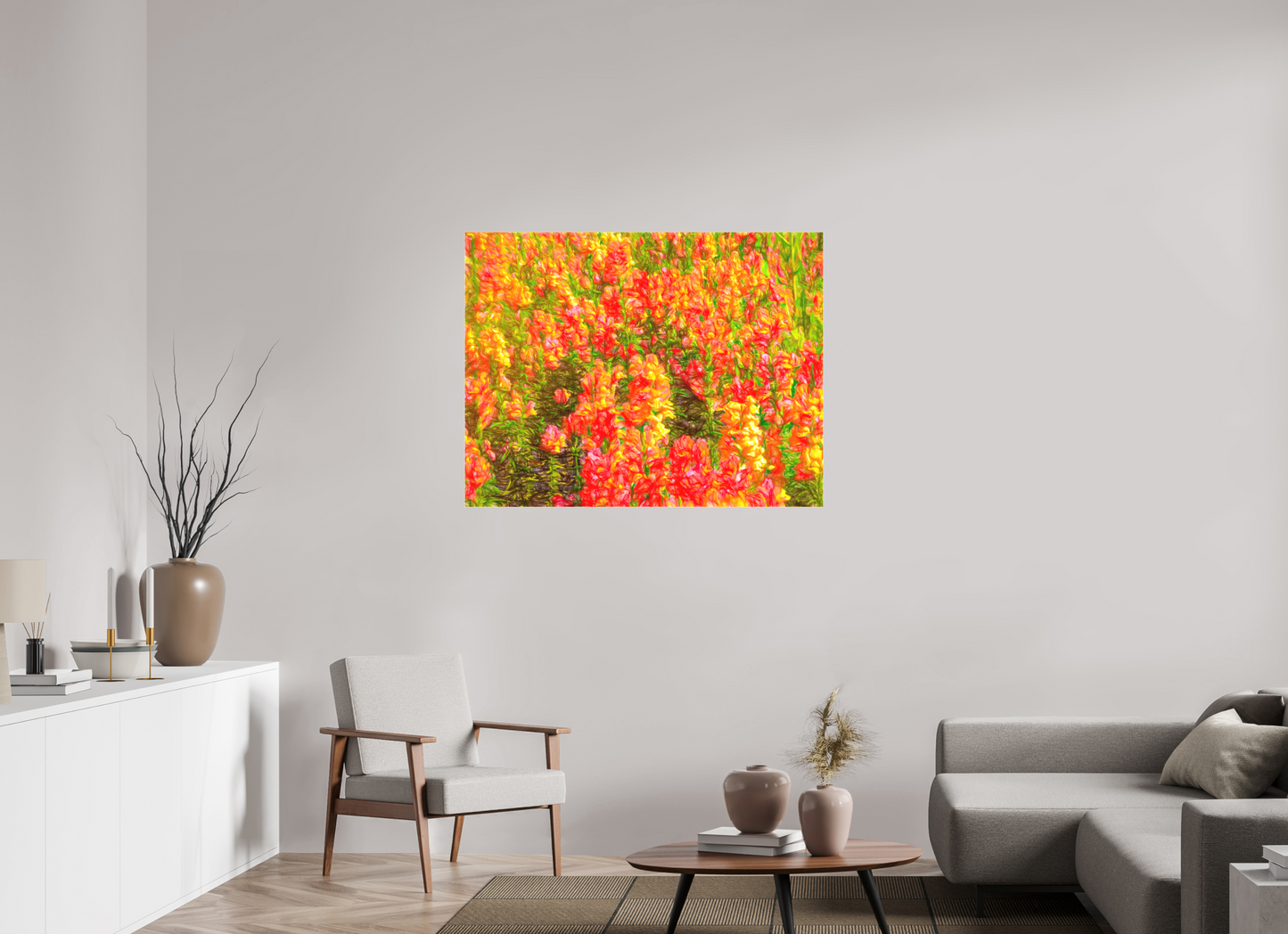 Panoramic Golden Flowers