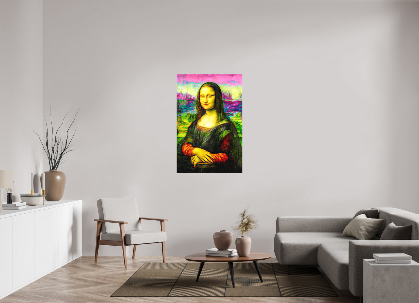 32 x 48.4″, On Woven Canvas Lady Mona Lisa