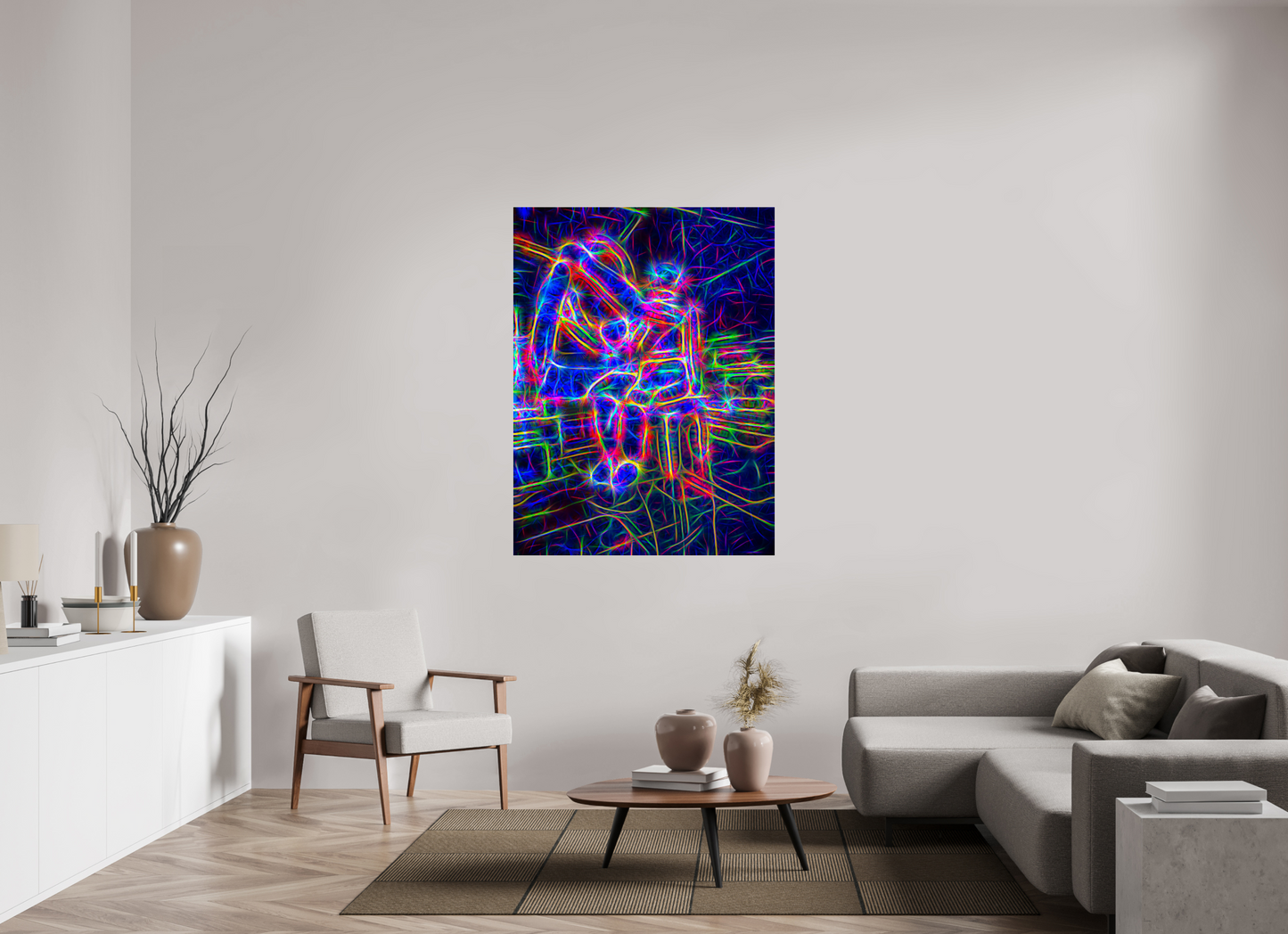 42 x 56″, Under Polished Acrylic Glass City Lights