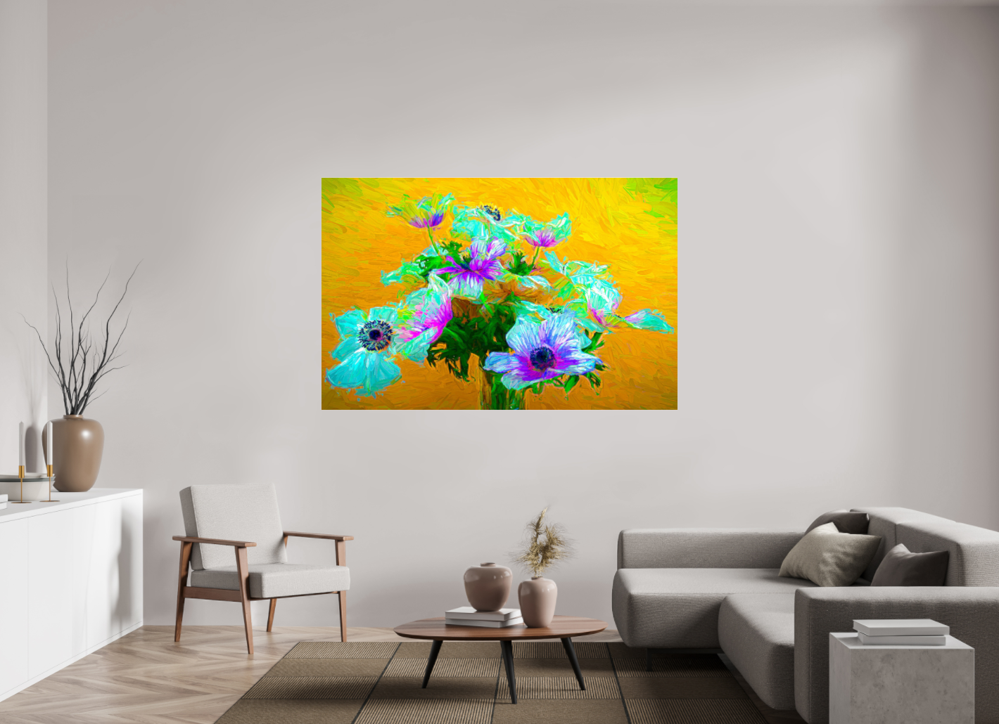 Panoramic Impressionist Flowers