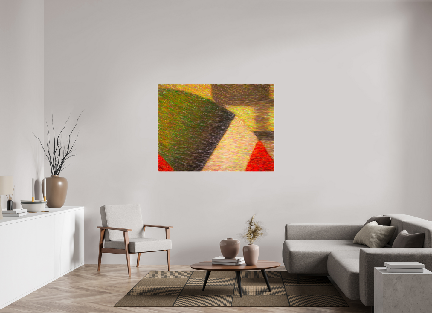 56 x 42″, Under Polished Acrylic Glass Shapes
