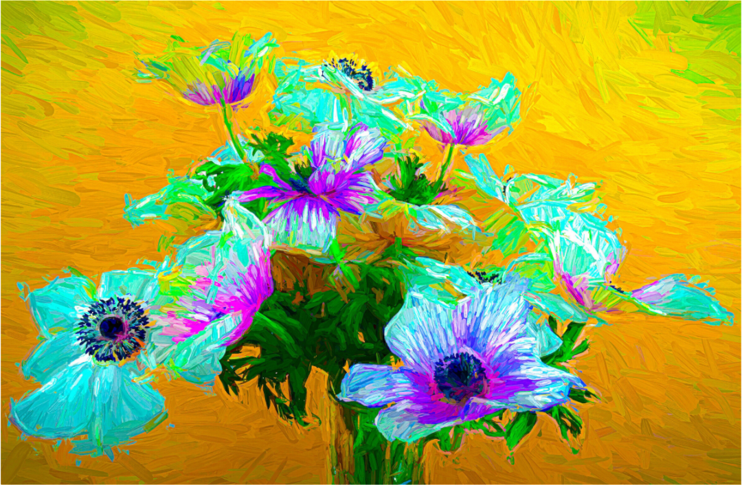 Panoramic Impressionist Flowers