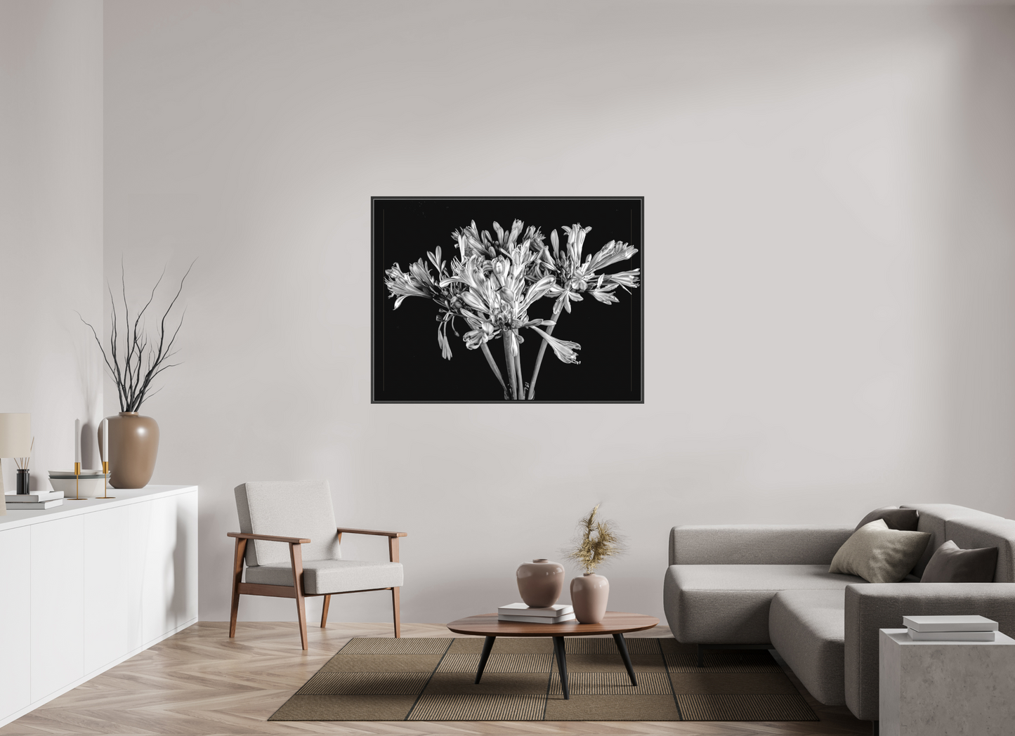 Agapanthus in Black and White