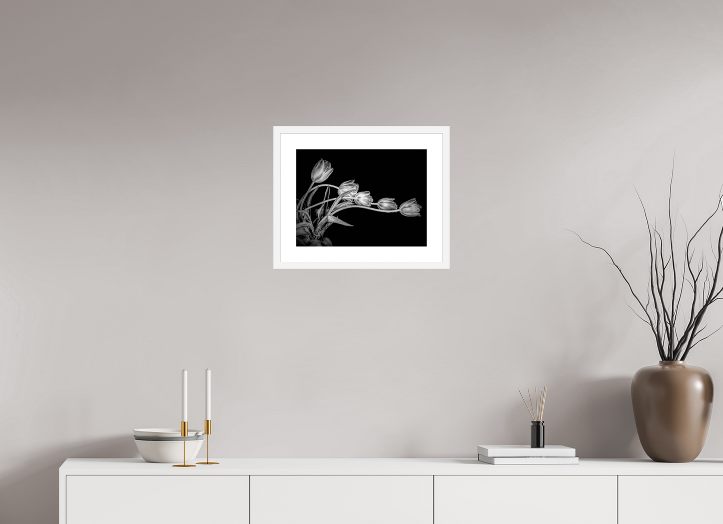 Dancing Tulips in Black and White