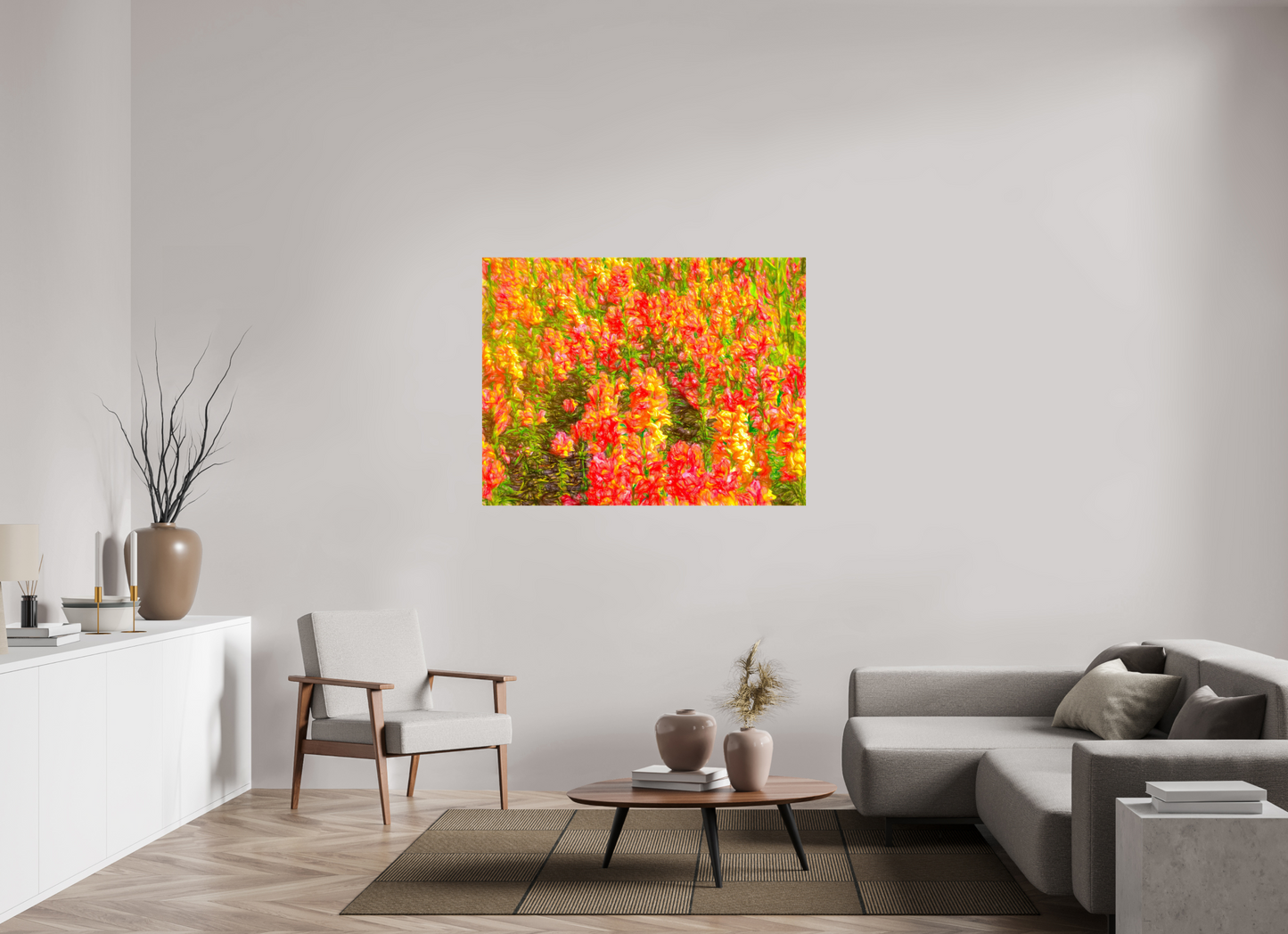 Panoramic Golden Flowers