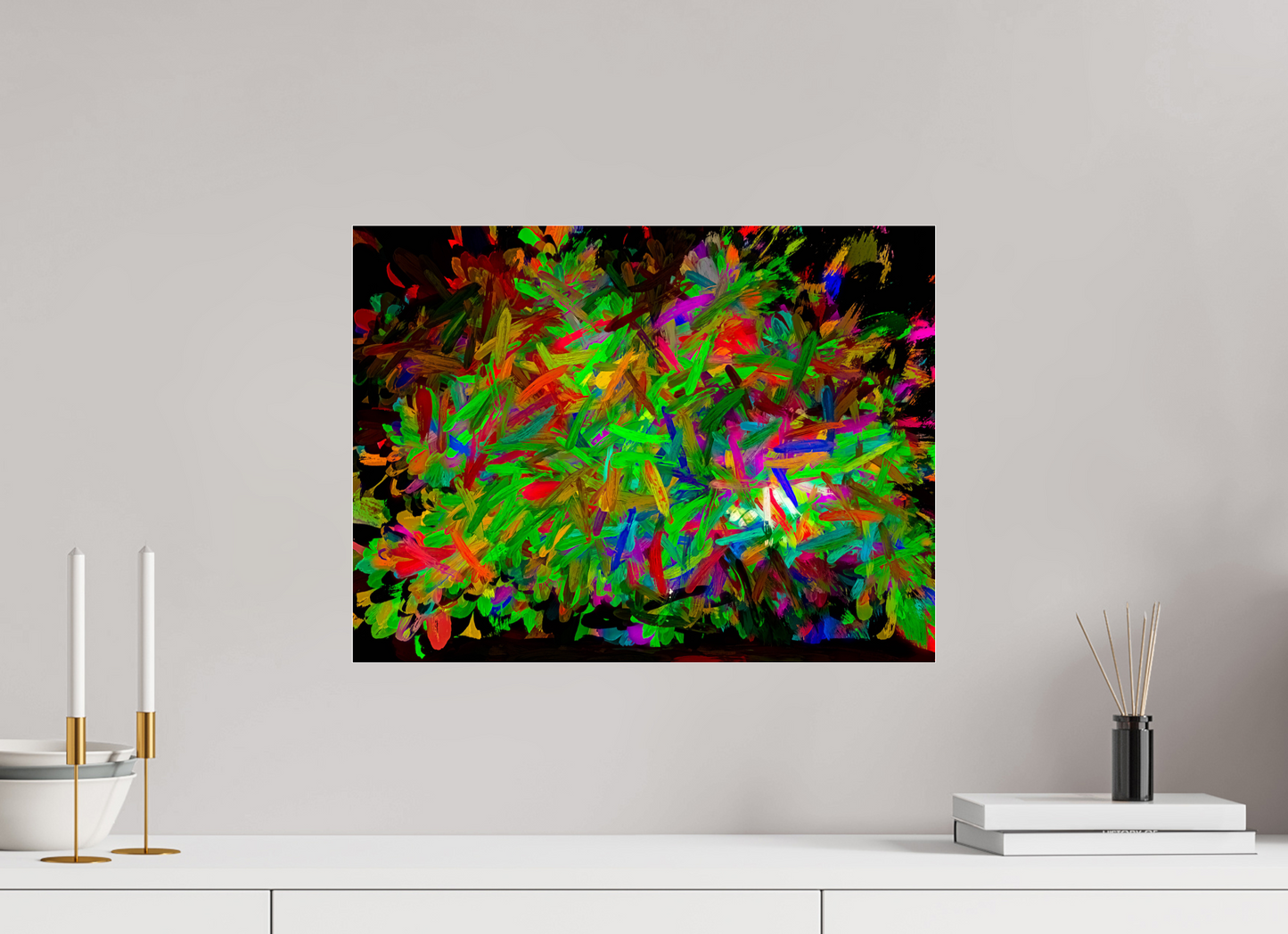 20 x 15″, Under Polished Acrylic Glass Color Explosion