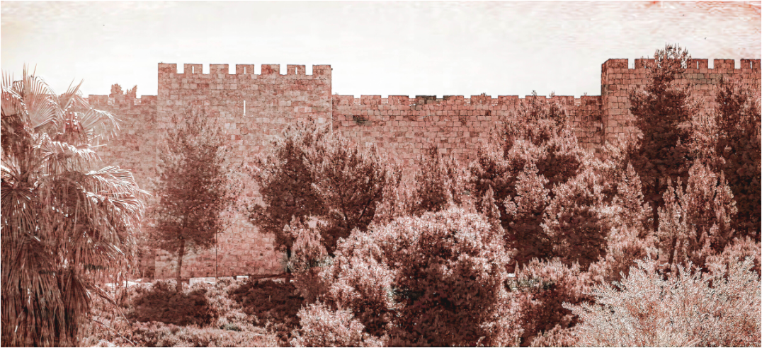 Panoramic Jerusalem's Old City Wall