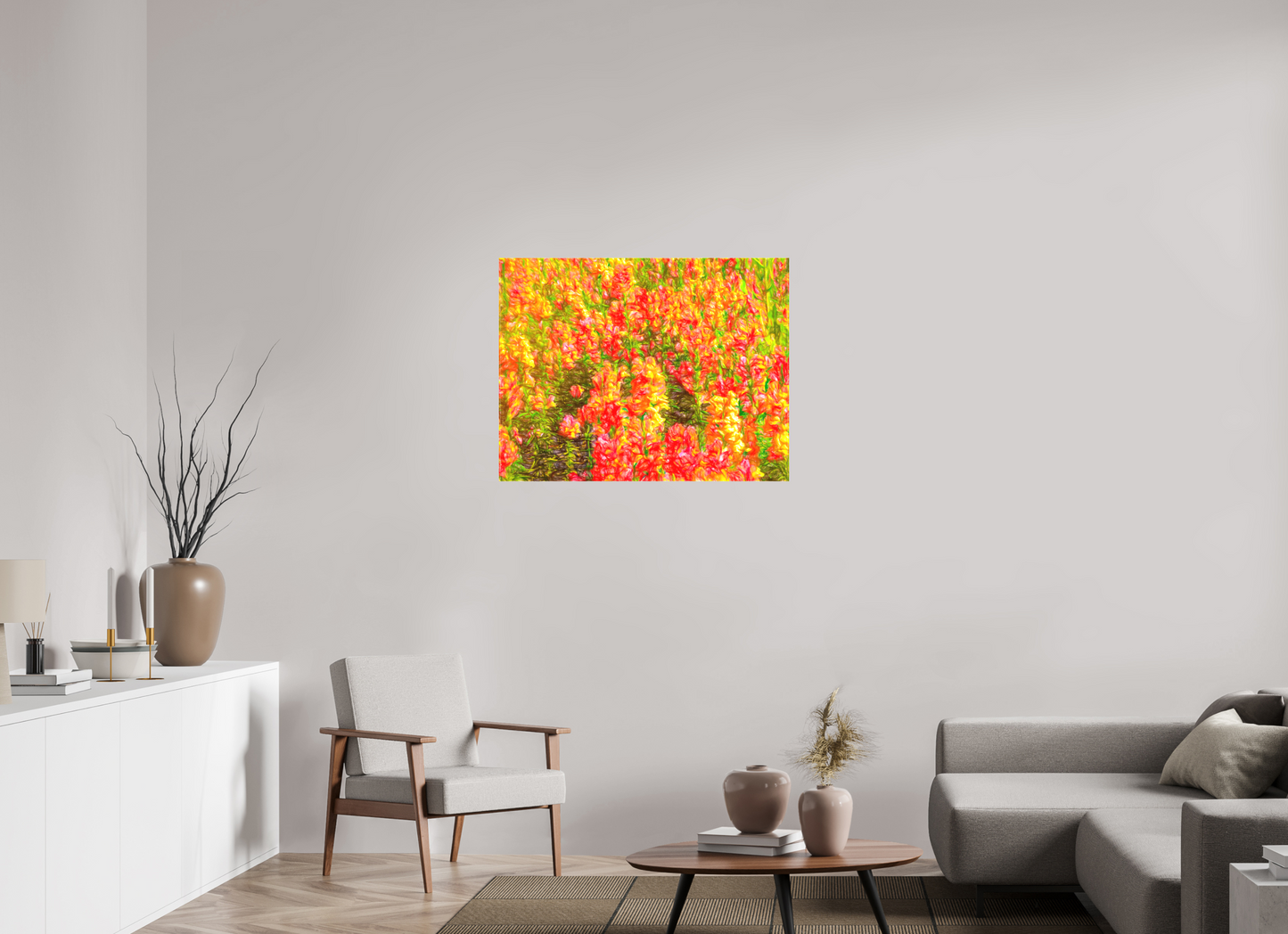 Panoramic Golden Flowers