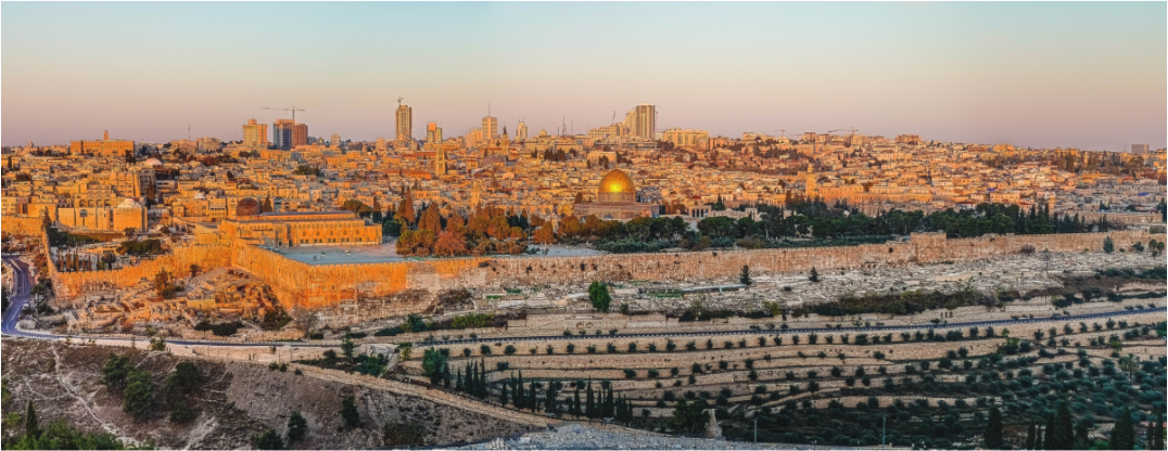 Panoramic Sunrise in Jerusalem