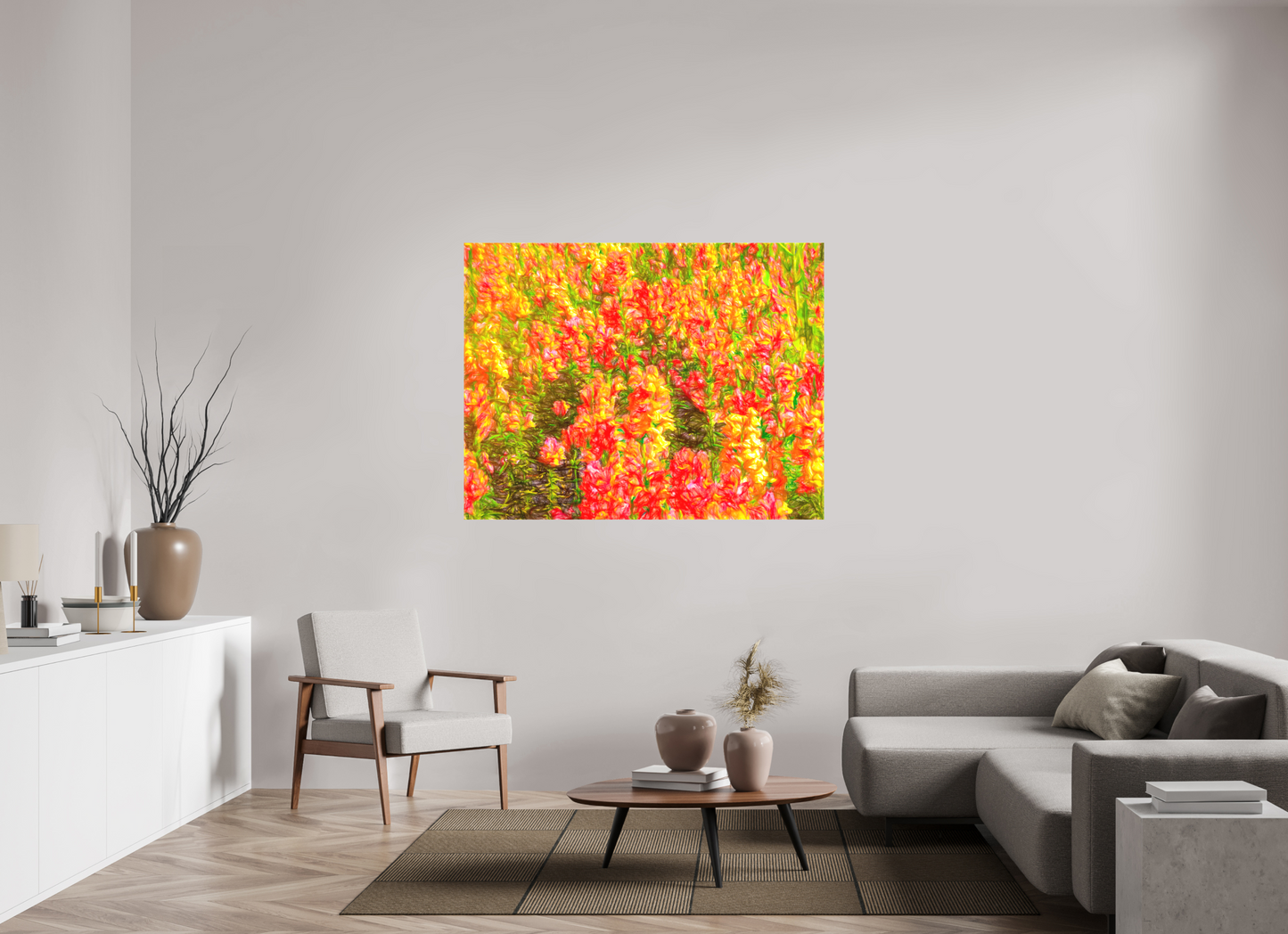 Panoramic Golden Flowers
