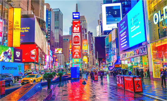Raining in Times Square