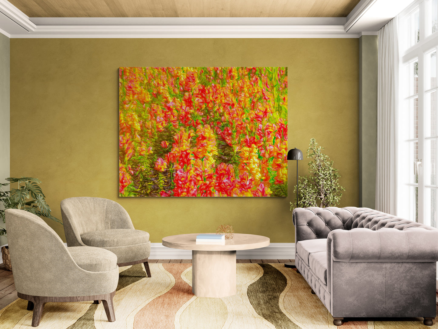 Panoramic Golden Flowers